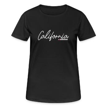 Coucher de soleil en Californie aux couleurs pastel - T-shirt respirant Femme - noir - Devant - AI Model Female 172 light (172cm)