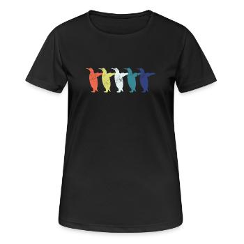 Pinguin Pinguine - Frauen T-Shirt atmungsaktiv - Schwarz - Vorne - AI Model Female 172 light (172cm)