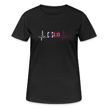 Oslo Herzschlag - Frauen T-Shirt atmungsaktiv - Schwarz - Vorne - AI Model Female 172 light (172cm)