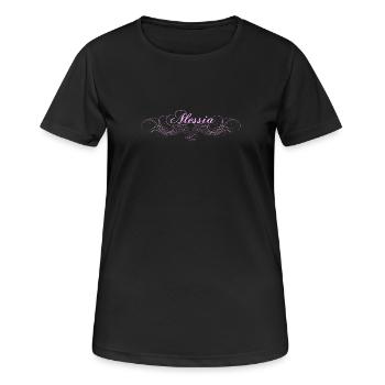 Alessia - Frauen T-Shirt atmungsaktiv - Schwarz - Vorne - AI Model Female 172 light (172cm)