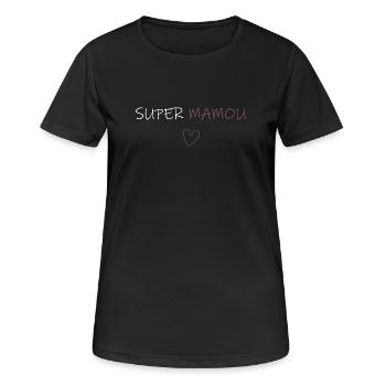 super mamou - T-shirt respirant Femme - noir - Devant - AI Model Female 172 light (172cm)