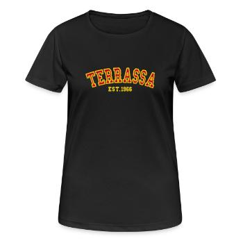 Terrassa fondée en 1966 - T-shirt respirant Femme - noir - Devant - AI Model Female 172 light (172cm)