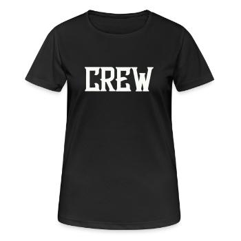 Crew - Frauen T-Shirt atmungsaktiv - Schwarz - Vorne - AI Model Female 172 light (172cm)