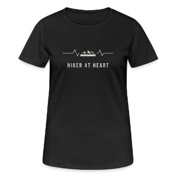 Le randonneur au cœur battement de cœur - T-shirt respirant Femme - noir - Devant - AI Model Female 172 light (172cm)