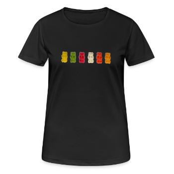 Gummibären - Frauen T-Shirt atmungsaktiv - Schwarz - Vorne - AI Model Female 172 light (172cm)
