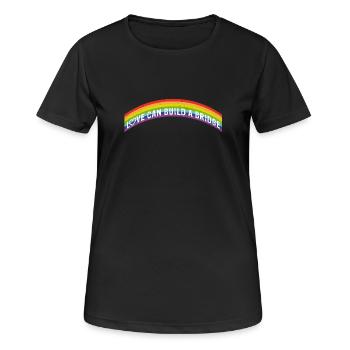 L’amour peut construire un pont | Arc-en-ciel - T-shirt respirant Femme - noir - Devant - AI Model Female 172 light (172cm)