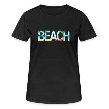 Beach - Frauen T-Shirt atmungsaktiv - Schwarz - Vorne - AI Model Female 172 light (172cm)