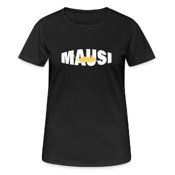MAUSI - Frauen T-Shirt atmungsaktiv - Schwarz - Vorne - AI Model Female 172 light (172cm)