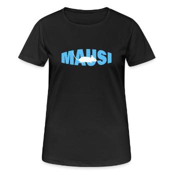 MAUSI - Frauen T-Shirt atmungsaktiv - Schwarz - Vorne - AI Model Female 172 light (172cm)
