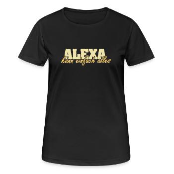 Frau Alexa - Frauen T-Shirt atmungsaktiv - Schwarz - Vorne - AI Model Female 172 light (172cm)