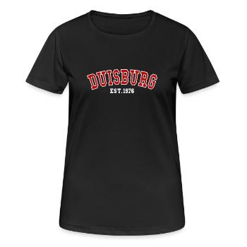 Düisbourg Fondée en 1976 - T-shirt respirant Femme - noir - Devant - AI Model Female 172 light (172cm)