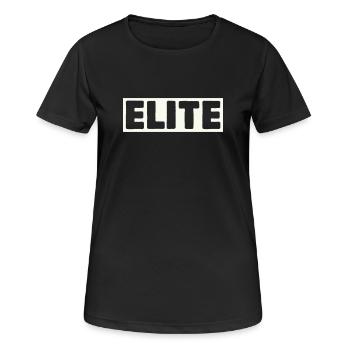 Elite Schriftzug Shirt - Frauen T-Shirt atmungsaktiv - Schwarz - Vorne - AI Model Female 172 light (172cm)