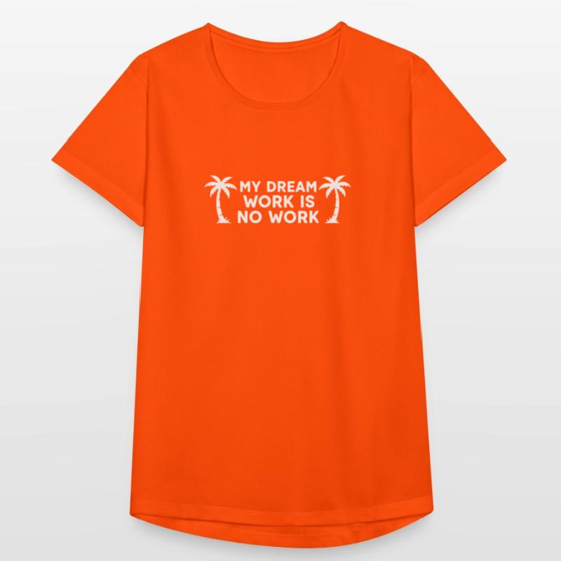 My Dream Work Is No Work - Palm Tree White Women's Breathable T-Shirt