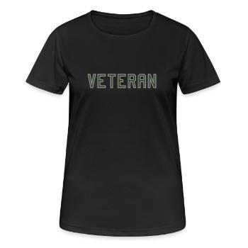 Veteran Stolz Grafik - Frauen T-Shirt atmungsaktiv - Schwarz - Vorne - AI Model Female 172 light (172cm)