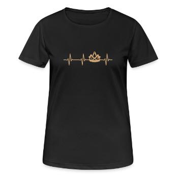 Carpenter's guild sign heartbeat carpenter - Women's Breathable T-Shirt - black - Front - AI Model Female 172 light (172cm)