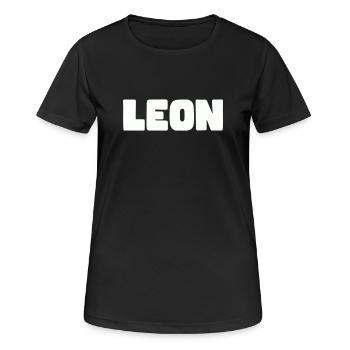 Leon Name - Frauen T-Shirt atmungsaktiv - Schwarz - Vorne - AI Model Female 172 light (172cm)