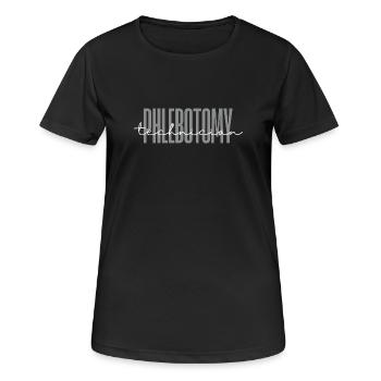Phlebotomie-Techniker Phlebotomist Labor - Frauen T-Shirt atmungsaktiv - Schwarz - Vorne - AI Model Female 172 light (172cm)