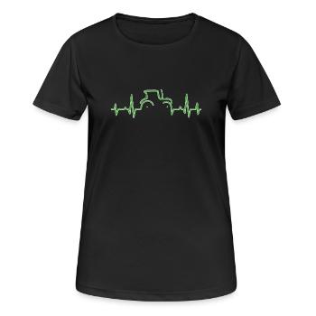 CARDIOGRAM TRACTOR Green - Women's Breathable T-Shirt - black - Front - AI Model Female 172 light (172cm)