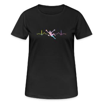 Boulderer Herzschlag Boulder Bouldern - Frauen T-Shirt atmungsaktiv - Schwarz - Vorne - AI Model Female 172 light (172cm)