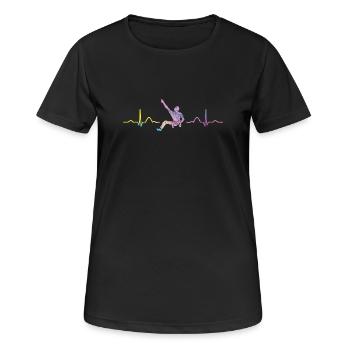 Boulderer Herzschlag Boulder Bouldern - Frauen T-Shirt atmungsaktiv - Schwarz - Vorne - AI Model Female 172 light (172cm)