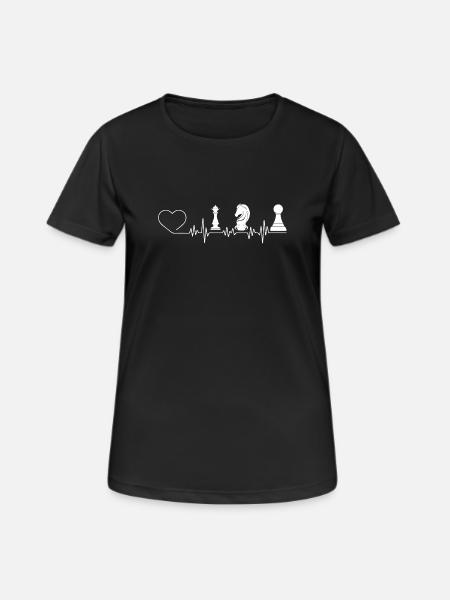 Heartbeat chess games - Women's Breathable T-Shirt - black