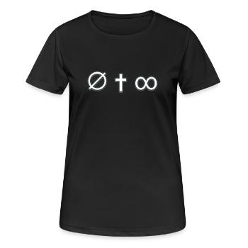 Symbolisches Kreuz Unendlich Design - Frauen T-Shirt atmungsaktiv - Schwarz - Vorne - AI Model Female 172 light (172cm)
