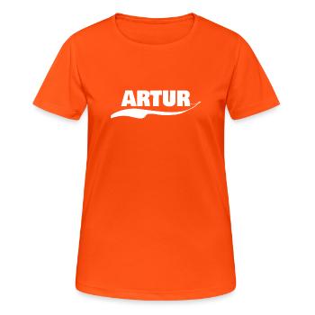 Geschenk Artur - Frauen T-Shirt atmungsaktiv - Neonorange - Vorne - AI Model Female 172 dark (172cm)