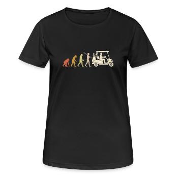 Golf Cart Evolution Cadeau drôle pour golfeur - T-shirt respirant Femme - noir - Devant - AI Model Female 172 light (172cm)