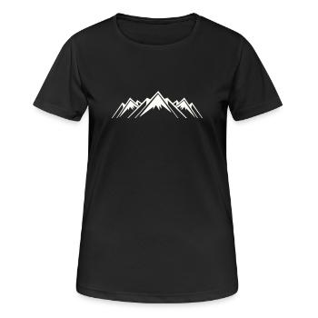 Berge Berg Mountains - Frauen T-Shirt atmungsaktiv - Schwarz - Vorne - AI Model Female 172 light (172cm)