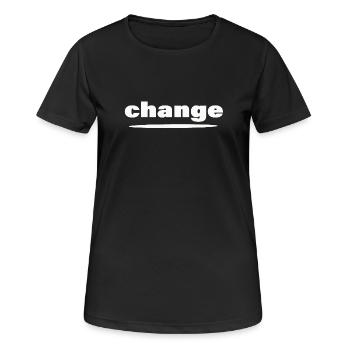 CHANGE - Frauen T-Shirt atmungsaktiv - Schwarz - Vorne - AI Model Female 172 light (172cm)