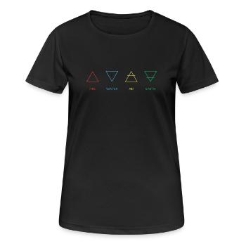 Quatre Éléments - T-shirt respirant Femme - noir - Devant - AI Model Female 172 light (172cm)