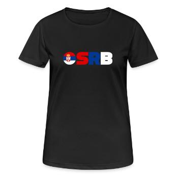 Serbien - Frauen T-Shirt atmungsaktiv - Schwarz - Vorne - AI Model Female 172 light (172cm)
