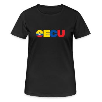Équateur - T-shirt respirant Femme - noir - Devant - AI Model Female 172 light (172cm)