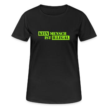No One Is Illegal - Migration - Illegality - Women's Breathable T-Shirt - black - Front - AI Model Female 172 light (172cm)