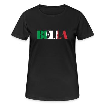 Bella Italia - Frauen T-Shirt atmungsaktiv - Schwarz - Vorne - AI Model Female 172 light (172cm)