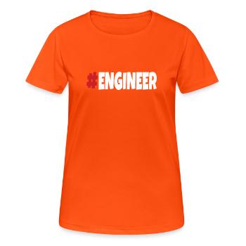 #engineer red&white - Women's Breathable T-Shirt - neon orange - Front - AI Model Female 172 dark (172cm)