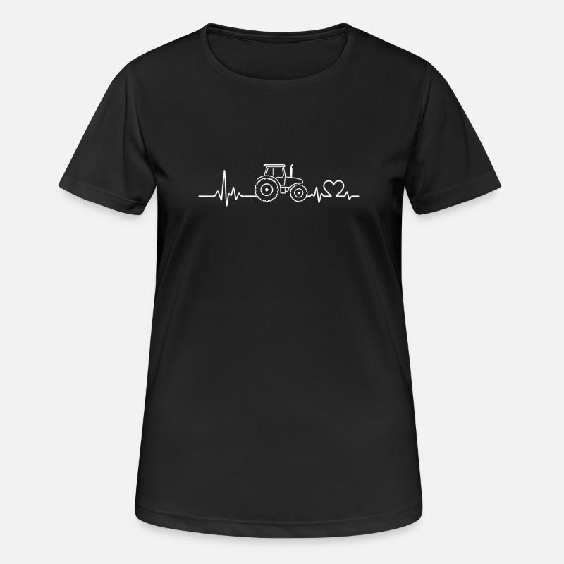 Tractor pulse ECG heart rate - Women's Breathable T-Shirt - black