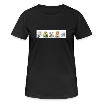 Tierabdrücke aus der Baumschule - Frauen T-Shirt atmungsaktiv - Schwarz - Vorne - AI Model Female 172 light (172cm)