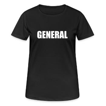 LOGO GENERAL - Frauen T-Shirt atmungsaktiv - Schwarz - Vorne - AI Model Female 172 light (172cm)