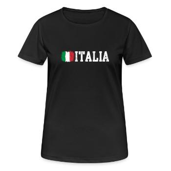 Italienische Flagge - Frauen T-Shirt atmungsaktiv - Schwarz - Vorne - AI Model Female 172 light (172cm)
