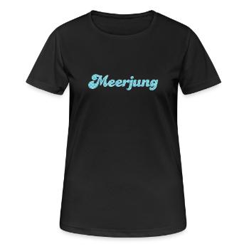 Meerjung Küste Meer Mann Fischkopp Schuppen Fan - Frauen T-Shirt atmungsaktiv - Schwarz - Vorne - AI Model Female 172 light (172cm)