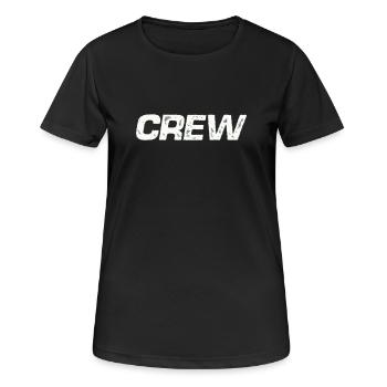 crew - Frauen T-Shirt atmungsaktiv - Schwarz - Vorne - AI Model Female 172 light (172cm)