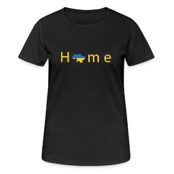 Home: Ukraine style home print - Women's Breathable T-Shirt - black - Front - AI Model Female 172 light (172cm)