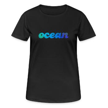 Océan Océan Eau de mer Atlantique Pacifique Quota - T-shirt respirant Femme - noir - Devant - AI Model Female 172 light (172cm)