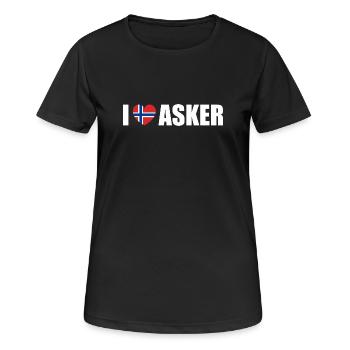 I love Asker Norwegen - Frauen T-Shirt atmungsaktiv - Schwarz - Vorne - AI Model Female 172 light (172cm)