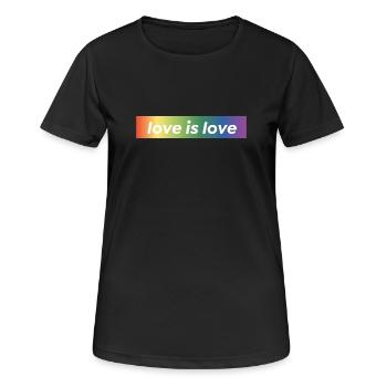 LOVE IS LOVE - T-shirt respirant Femme - noir - Devant - AI Model Female 172 light (172cm)