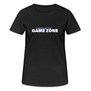 GAME ZONE - Frauen T-Shirt atmungsaktiv - Schwarz - Vorne - AI Model Female 172 light (172cm)