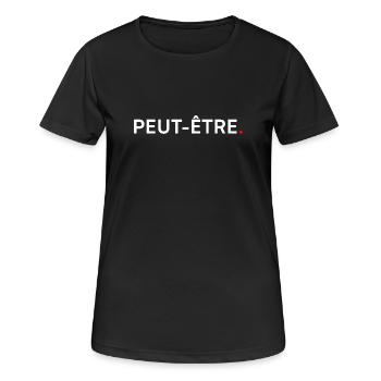 VIELLEICHT. Minimalistisches Design, subtiler Humor - Frauen T-Shirt atmungsaktiv - Schwarz - Vorne - AI Model Female 172 light (172cm)