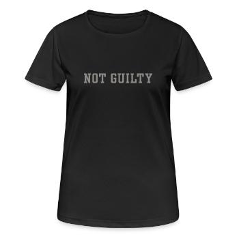 Non coupable Déclaration drôle minimaliste Humour juridique - T-shirt respirant Femme - noir - Devant - AI Model Female 172 light (172cm)