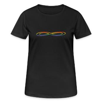 Regenbogen breite Unendlichkeit - Frauen T-Shirt atmungsaktiv - Schwarz - Vorne - AI Model Female 172 light (172cm)